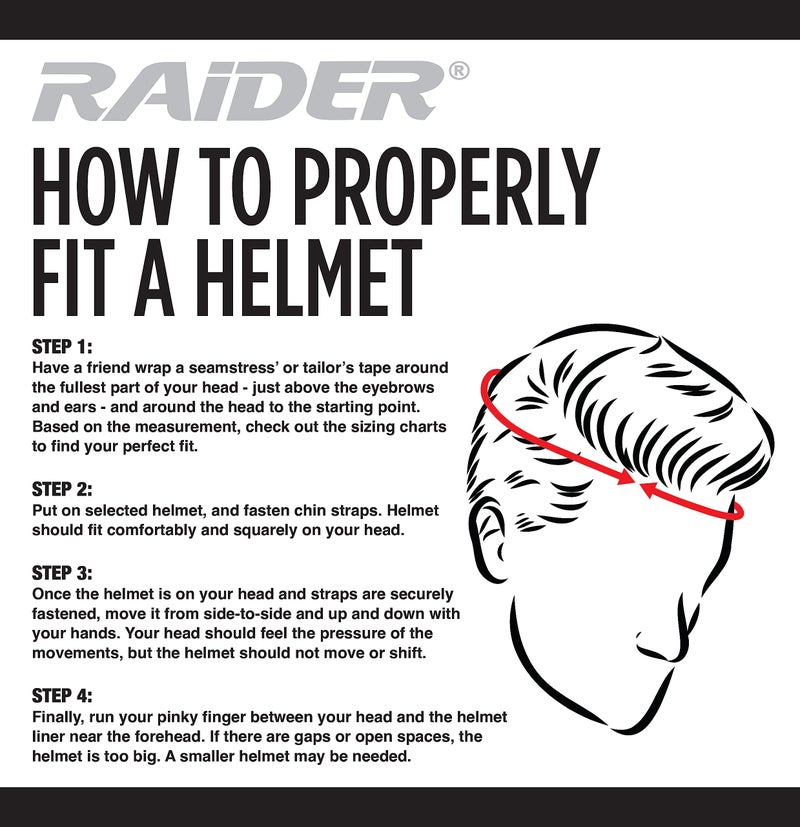 Raider Journey Unisex-Adult Open Face Helmet (Gloss Black, XX-Small) - Image 4